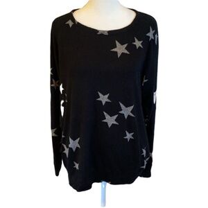 Buffalo sweater. Size L. Black with white stars. Cute! Patriotic. Lightweight.
